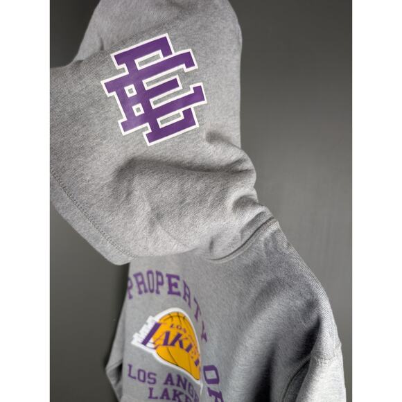New Era EE Los Angeles Lakers Hoodie Gray M NBA x Eric Emanuel Of $160 NWT - Picture 7 of 11